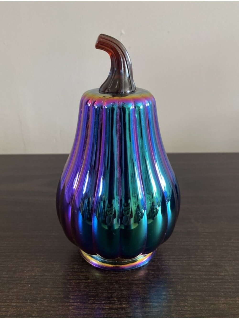 Target Bullseye Dark Iridescent Glass Tall Pumpkin Fall Halloween 2024